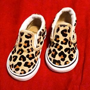Vans cheetah print slip ons